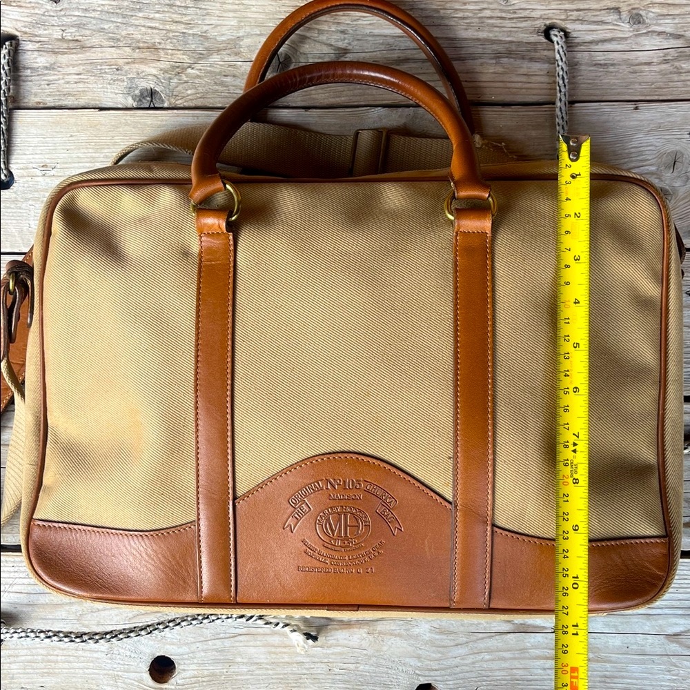 Vintage Ghurka No 105 Madison Canvas Leather Briefcase Messenger USA Rare - Picture 12 of 17